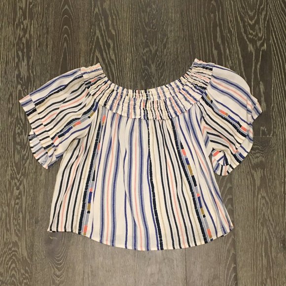 ASTR The Label Stripe Off The Shoulder Top - Sz. M - Picture 4 of 5
